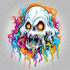  AI generated illustration of a monstrous character in vibrant colors for Halloween