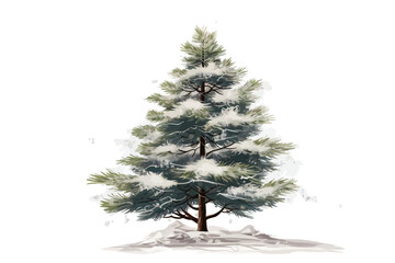 Wall Mural - Snow Covered Christmas Pine Tree 