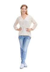 portrait, smile and fashion with a confident woman isolated on a transparent background for casual s