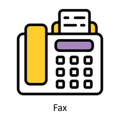 Fototapete - Fax vector Filled outline Design illustration. Symbol on White background EPS 10 File