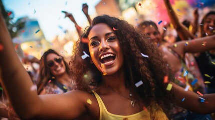 Brazilian Carnival. Gather of companions celebrating carnival party