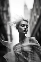 model showcases her style on the iconic streets of New York, fashion, contemporary, lifestyle portrait