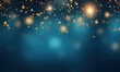 gold  and blue Christmas background with golden stars