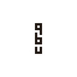 Letter q, z, b and U square geometric symbol simple logo vector