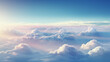 High nature view large white clouds on soft sky background in the morning, View of white cloudy on the planeş Made with generative ai