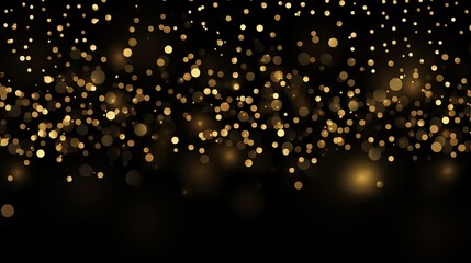 Wall Mural - golden glitter and confetti festivity: elegant christmas vector background on a black canvas
