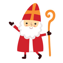 cute saint nicholas or sinterklaas character. happy st nicholas day. sweet christmas st nick old man