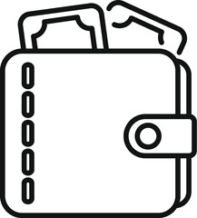 Poster - Full wallet of cash icon outline vector. Payment stack. Paper safe