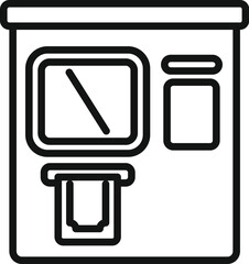 Poster - Atm modern bank icon outline vector. Sign payment card. Wallet credit