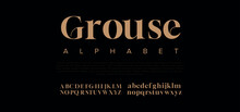 Grouse Premium Luxury Elegant Alphabet Letters And Numbers. Elegant Wedding Typography Classic Serif Font Decorative Vintage Retro. Creative Vector Illustration