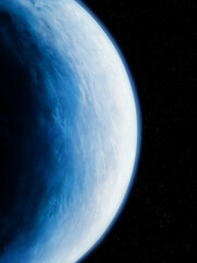 planet earth, view from space. clouds in the atmosphere of a blue planet. space landscape.