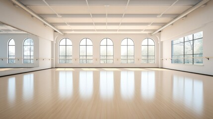 Leinwandbilder - Large gym with windows for ballet classes.