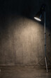 Photographer's Lighting Equipment in Photo Studio Light in the Dark