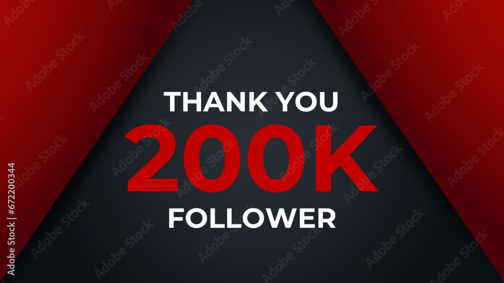 Thank you 200K followers congratulation template banner. 200K ...