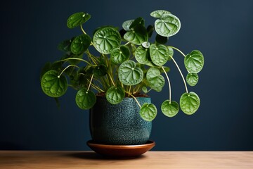 Wall Mural - Vibrant Pilea Peperomiodest Houseplant.