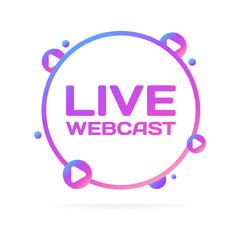 Poster - Live webcast sign. Flat, purple, live webcast sign. Vector icon