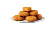 © gunzexx png and bg - fried chicken nuggets on white plate transparent, white background, isolate, png