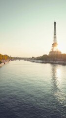 Wall Mural - Eiffel tower and sunny morning, Paris, France