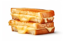 Generative AI : Delicious Toast Sandwich On A White Background