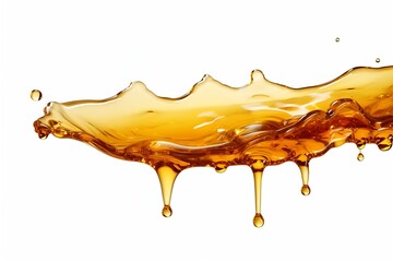 Generative AI : honey spill isolated on white background