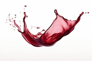 Poster - Generative AI : Red wine splash, isolated on white background