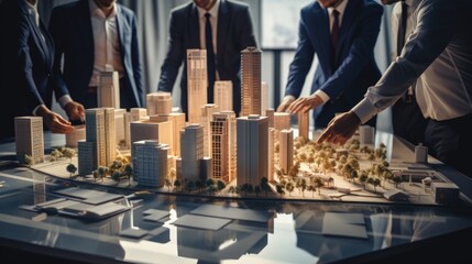 Real estate developers architects and business men team brain storm.