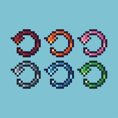 Fototapete - Pixel art sets of undo sign with variation color item asset. Simple bits of undo sign pixelated style. 8bits perfect for game asset or design asset element for your game design asset.