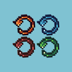 Fototapete - Pixel art sets of undo sign with variation color item asset. Simple bits of undo sign pixelated style. 8bits perfect for game asset or design asset element for your game design asset.