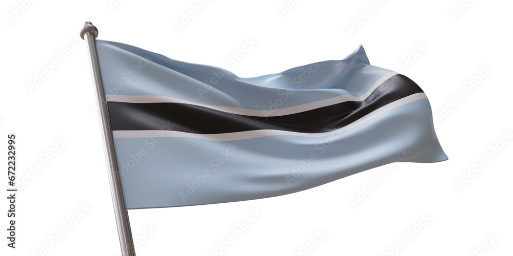 Botswana flag waving isolated on white transparent background, PNG ...