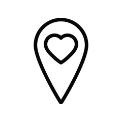 Poster - map point with a heart icon.   love sign valentines day icon