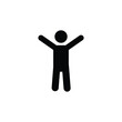 people hands up vector icon man with raised arms hands 