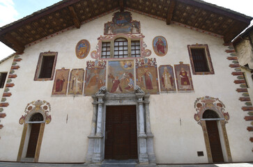 Wall Mural - The church of Santo Stefano is a Catholic place of worship in the city of Aosta, located at the intersection of via Jean-Laurent Martinet and via abbé Joseph-Marie Trèves.