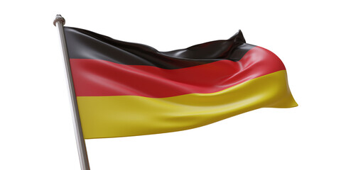 Sticker - Germany flag waving isolated on white transparent background, PNG.