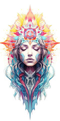 Wall Mural - Amerindian shamanism spiritual lady fantasy yin feminine - by generative ai