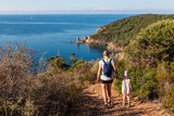 Fototapeta Krajobraz - Landscape with Capo Rosso, Corsica island, France
