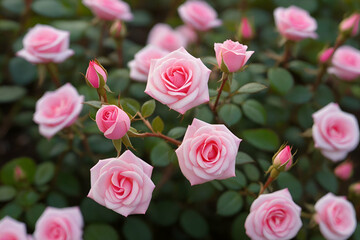 Wall Mural - Mini pink rose in the garden