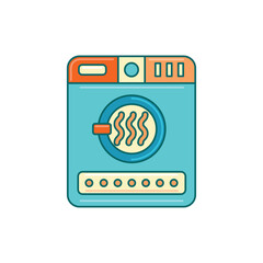 Canvas Print - Laundry clothes dryer logo graphic illustration