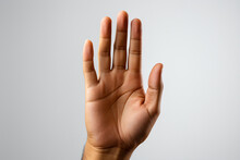 Hands With Five Fingers On A White Background