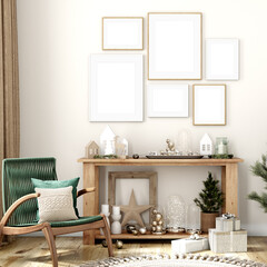 Wall Mural - Christmas frame mockup gallery