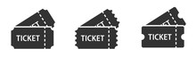 Ticket Icon Set. Event Tickets Symbol Collection. Template Tickets.