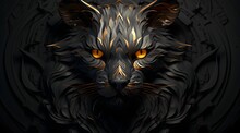 AI Generated Digital Art Of Eye Of The Black Cat