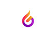 Letter G initial logo with flame shape in orange and purple gradient colors