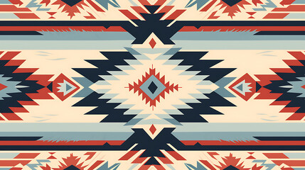 Wall Mural - Aztec navajo ethnic Geometric seamless pattern tribal.  generative ai