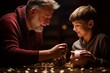 Grandfather and Grandson Counting Savings Together