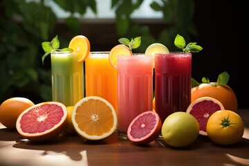 Poster - juice and fruits