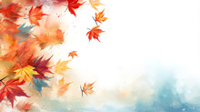 Abstract Art Background Botanical Flowers And Leaves Watercolor Autumn Tone
