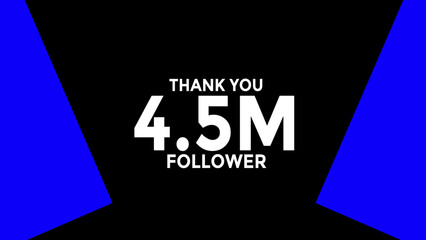 4.5M follower thank you vector background