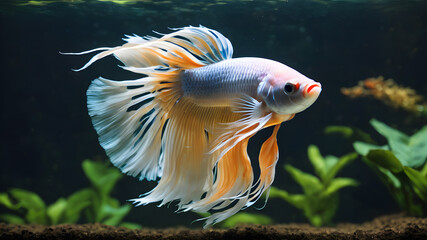 fish in aquarium, Gold fish goldfish single one in aquarium close up