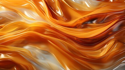 Wall Mural - Vibrant strokes of amber and orange intertwine in a fluid abstract dance, igniting a wild and fiery energy within this fabric's artful embrace