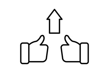 Poster - thumbs up Icon related to Feedback and Review. suitable for web site, app, user interfaces, printable etc. Line icon style. Simple vector design editable
